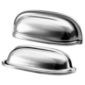 IKEA ENERYDA cup cabinet pull, 3 1/2 in, 2 pack Chrome Plated, Ikea Outlet | 3617DZAHU