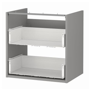 IKEA ENHET Base cabinet for sink with 2 drawers, 24x18x24 in Gray, Ikea Outlet | 0347CFBVW