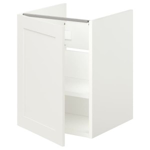 IKEA ENHET Bathroom vanity with 1 door, 18x18 3/4x24 in White / White Frame, Ikea Outlet | 1384LJNDM