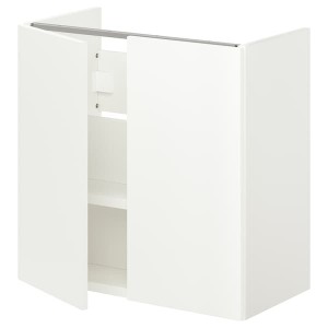 IKEA ENHET Bathroom vanity with 2 doors, 24x12 3/4x24 in White, Ikea Outlet | 4826FCWAB