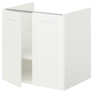 IKEA ENHET Bathroom vanity with 2 doors, 24x18 3/4x24 in White / White Frame, Ikea Outlet | 9641DKWMN