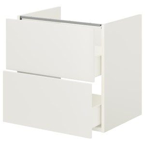 IKEA ENHET Bathroom vanity with 2 drawers, 24x18 3/4x24 in White, Ikea Outlet | 6137GQMAY