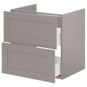 IKEA ENHET Bathroom vanity with 2 drawers, 24x18 3/4x24 in Gray / Gray Frame, Ikea Outlet | 1624LUVIR
