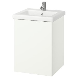 IKEA ENHET / TVÄLLEN Bathroom vanity w door/sink/faucet, 19 5/8x19 1/8x26 in White, Ikea Outlet | 5978EFQRU