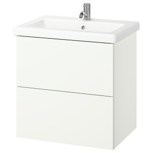 IKEA ENHET / TVÄLLEN Bathroom vanity with sink & faucet, 25 1/2x19 1/8x26 in White, Ikea Outlet | 2065ZUETD