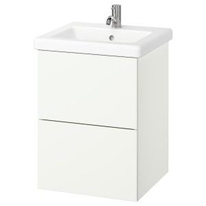 IKEA ENHET / TVÄLLEN Bathroom vanity with sink & faucet, 19 5/8x19 1/8x26 in White, Ikea Outlet | 6094PHOST