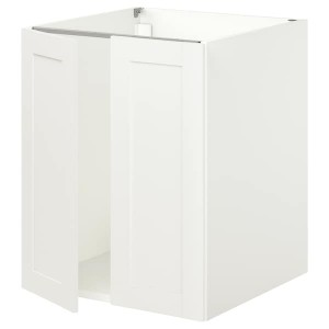 IKEA ENHET base cabinet for sink w doors, 24x24 3/4x30 in White / White Frame, Ikea Outlet | 2746LPHXW