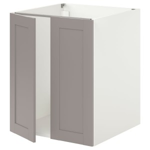 IKEA ENHET base cabinet for sink w doors, 24x24 3/4x30 in White / Gray Frame, Ikea Outlet | 5162LKUVW