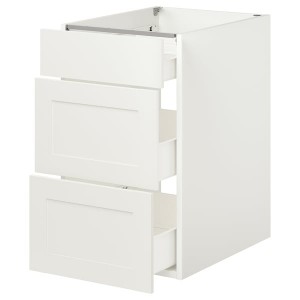 IKEA ENHET base cabinet with 3 drawers, 18x24 3/4x30 in White / White Frame, Ikea Outlet | 7451KEPUC