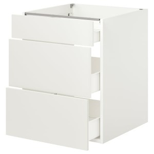 IKEA ENHET base cabinet with 3 drawers, white, 24x24 3/4x30 in, Ikea Outlet | 1507HMSZJ