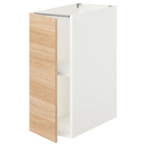 IKEA ENHET bc w shlf/door, 12x24 3/4x30 1/8 in White / Oak Effect, Ikea Outlet | 5761BSWJD