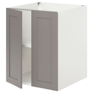 IKEA ENHET bc w shlf/doors, 24x24 3/4x30 in White / Gray Frame, Ikea Outlet | 0972GHFKJ
