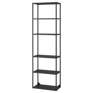 IKEA ENHET high fr w shelves, 24x12x80 in Anthracite, Ikea Outlet | 8517UKJDH