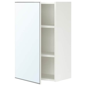 IKEA ENHET mirror cab/1 door, 18x12 3/4x30 in White, Ikea Outlet | 2698AEGUQ