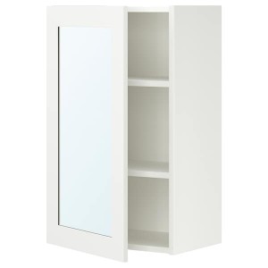 IKEA ENHET mirror cab/1 door, 18x12 3/4x30 in White / White Frame, Ikea Outlet | 6129MFBHN