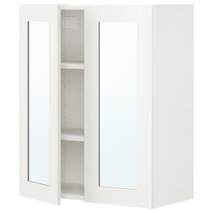 IKEA ENHET mirror cab/2 door, 24x12 3/4x30 in White / White Frame, Ikea Outlet | 0745AHLEW