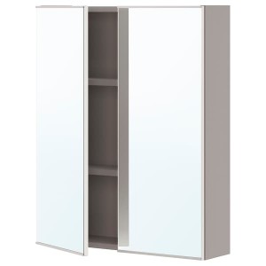 IKEA ENHET mirror cab/2 door, 24x6 3/4x30 in Gray, Ikea Outlet | 2849PLZHN