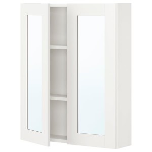 IKEA ENHET mirror cab/2 door, 24x6 3/4x30 in White / White Frame, Ikea Outlet | 5836BXONZ