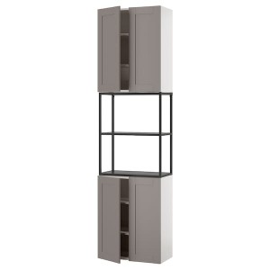 IKEA ENHET storage combination, 24x12 3/4x90 in Anthracite / Gray Frame, Ikea Outlet | 5049TNGED