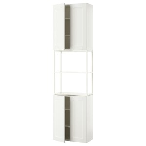 IKEA ENHET storage combination, 24x12 3/4x90 in White / White Frame, Ikea Outlet | 4863FWZBN