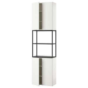 IKEA ENHET storage combination, 24x12 3/4x90 in Anthracite / White, Ikea Outlet | 1059DXIRZ