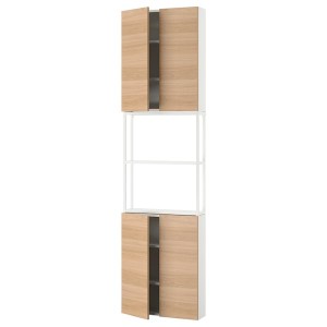 IKEA ENHET storage combination, 24x6 3/4x90 in White / Oak Effect, Ikea Outlet | 7283RUSXM