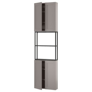 IKEA ENHET storage combination, 24x6 3/4x90 in Anthracite / Gray Frame, Ikea Outlet | 4267CYPWT
