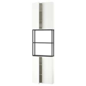 IKEA ENHET storage combination, 24x6 3/4x90 in Anthracite / White, Ikea Outlet | 0489MOGET