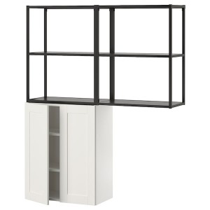 IKEA ENHET storage combination, 48x12 3/4x60 in Anthracite / White Frame, Ikea Outlet | 9680VALSW