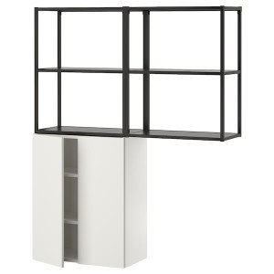 IKEA ENHET storage combination, 48x12 3/4x60 in Anthracite / White, Ikea Outlet | 8297VLYRO