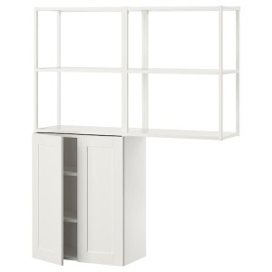 IKEA ENHET storage combination, 48x12 3/4x60 in White / White Frame, Ikea Outlet | 1924IVWER
