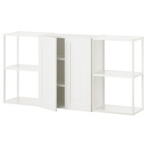IKEA ENHET storage combination, 60x12 3/4x30 in White / White Frame, Ikea Outlet | 7238ZHXGW