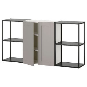 IKEA ENHET storage combination, 60x12 3/4x30 in Anthracite / Gray Frame, Ikea Outlet | 4178XUHJG