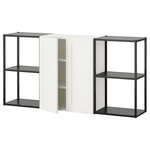 IKEA ENHET storage combination, 60x12 3/4x30 in Anthracite / White Frame, Ikea Outlet | 2674WRHCL