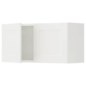 IKEA ENHET wall cabinet with doors, 30x12 3/4x15 in White / White Frame, Ikea Outlet | 7936BVFQS
