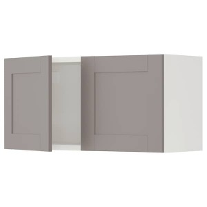 IKEA ENHET wall cabinet with doors, 30x12 3/4x15 in White / Gray Frame, Ikea Outlet | 9485PYHVX