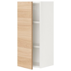 IKEA ENHET wall cb w 2 shlvs/door, 12x12 3/4x30 in White / Oak Effect, Ikea Outlet | 8510MOWFD