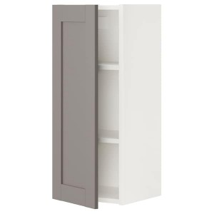 IKEA ENHET wall cb w 2 shlvs/door, 12x12 3/4x30 in White / Gray Frame, Ikea Outlet | 8052WMJOP