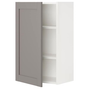 IKEA ENHET wall cb w 2 shlvs/door, 18x12 3/4x30 in White / Gray Frame, Ikea Outlet | 9341BJSUO