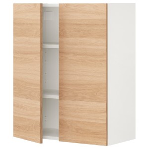 IKEA ENHET wall cb w 2 shlvs/doors, 24x12 3/4x30 in White / Oak Effect, Ikea Outlet | 6103FKCLW