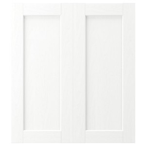 IKEA ENKÖPING 2-p door/corner base cabinet set, 13x30 in White Wood Effect, Ikea Outlet | 5482IKMAN