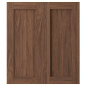 IKEA ENKÖPING 2-p door/corner base cabinet set, 13x30 in Brown Walnut Effect, Ikea Outlet | 7408PGZVT