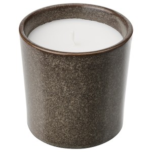 IKEA ENSTAKA scented candle in ceramic jar, Bonfire/gray, 50 hr, Ikea Outlet | 6140XWAYL