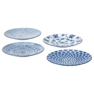 IKEA ENTUSIASM side plate, 7 in, 4 pack Patterned / Blue, Ikea Outlet | 6435VOFAI