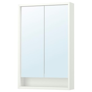IKEA FAXÄLVEN mirror cabinet w built-in lighting, 24x6x37 in White, Ikea Outlet | 0382SJCXZ