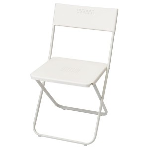 IKEA FEJAN Chair, outdoor, white foldable white, Ikea Outlet | 6473OFVRG