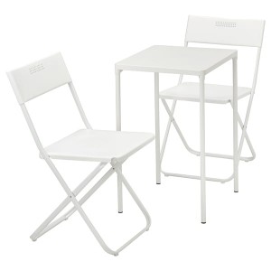 IKEA FEJAN table and 2 folding chairs, outdoor, white/white, Ikea Outlet | 1726IWCER