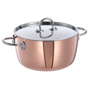IKEA FINMAT pot with lid, copper/stainless steel, 3 qt, Ikea Outlet | 8073EWYOP