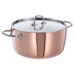 IKEA FINMAT pot with lid, copper/stainless steel, 5 qt, Ikea Outlet | 2017UMECR