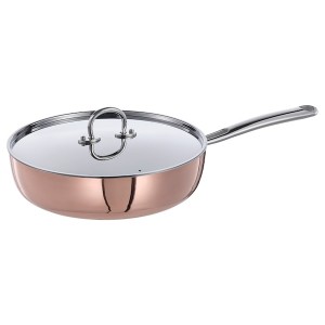 IKEA FINMAT sauté pan with lid, copper/stainless steel, 10 in, Ikea Outlet | 3408QFTPI